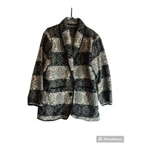 NEW IDENTITY Blazer Size Medium Gray Wool Blend Jacket